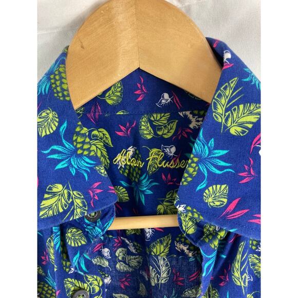 Alan Flusser Mens Tropical Print Button Down Shirt Size Small - Picture 2 of 4